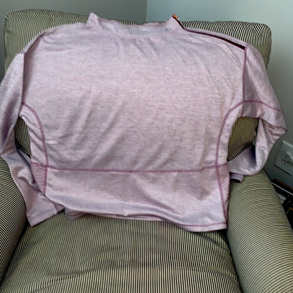 Champion Mock Neck Rose Gold Shoulder Zipper Striped Sweatshirt